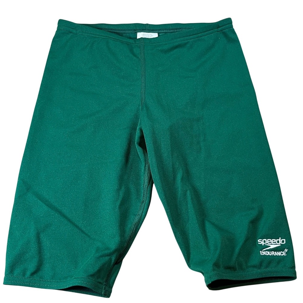 Speedo Endurance+ Mens Jammer Swimsuit Team Dark Green Size 28 8805013350 NEW
